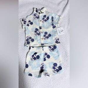Kids Blue and White Panda Pajama Set
